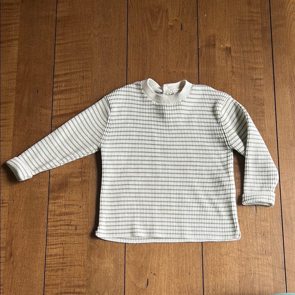 Zara Cream Knit Sweater Classic Crew Neck